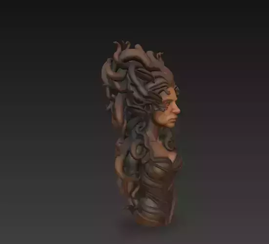 Medusa Bust - Dark Fantasy Mythological 3D Sculpture Model 3D print model