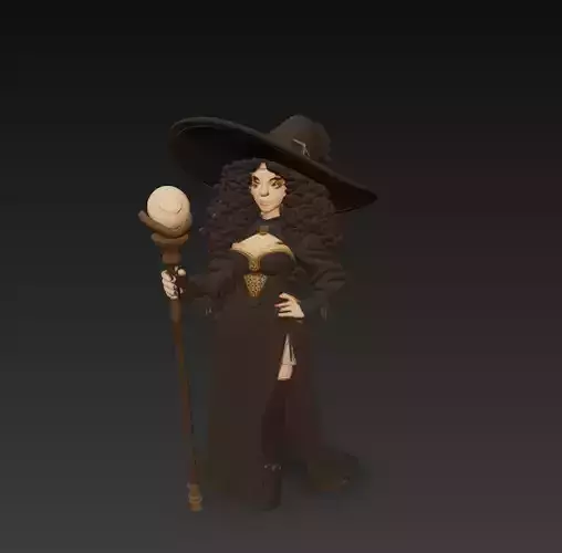 Stylized Little Witch Character - 3D Model for Games