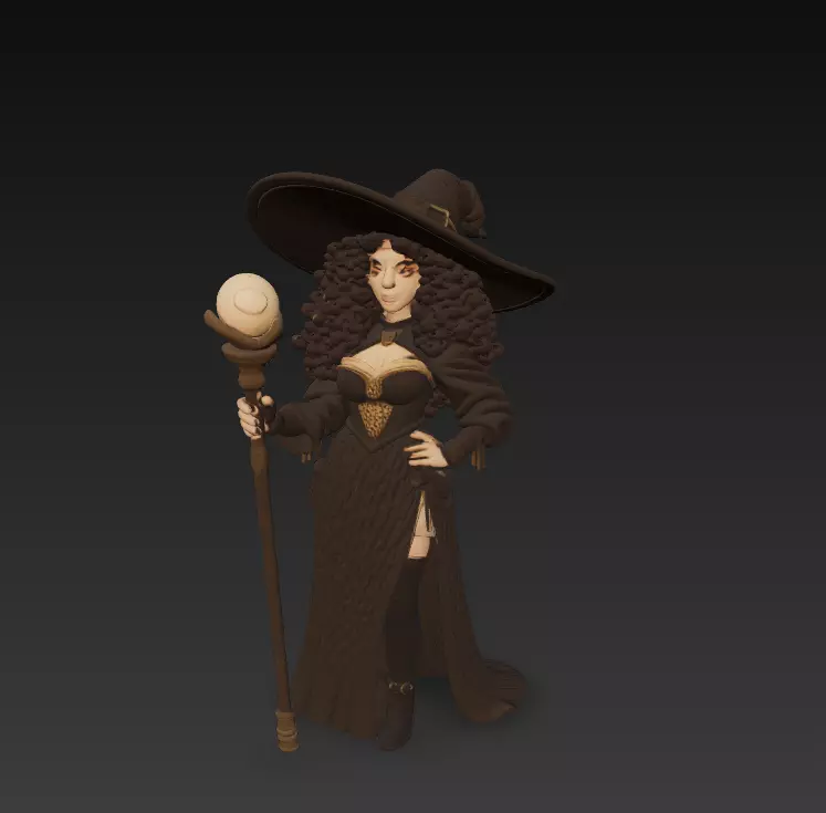 Stylized Little Witch Character - 3D Model for Games 3D print model
