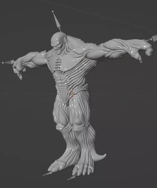 Rigged Stylized Demon Humanoid Animated Ready Character 3D model_0
