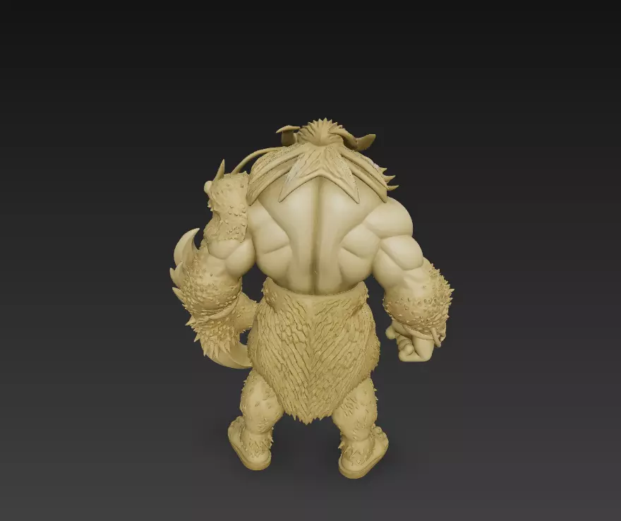 Stylized Barbarian Warrior 3D Model-Fantasy Sculpture-Game  3D print model_5