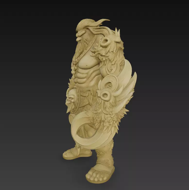 Stylized Barbarian Warrior 3D Model-Fantasy Sculpture-Game  3D print model_1