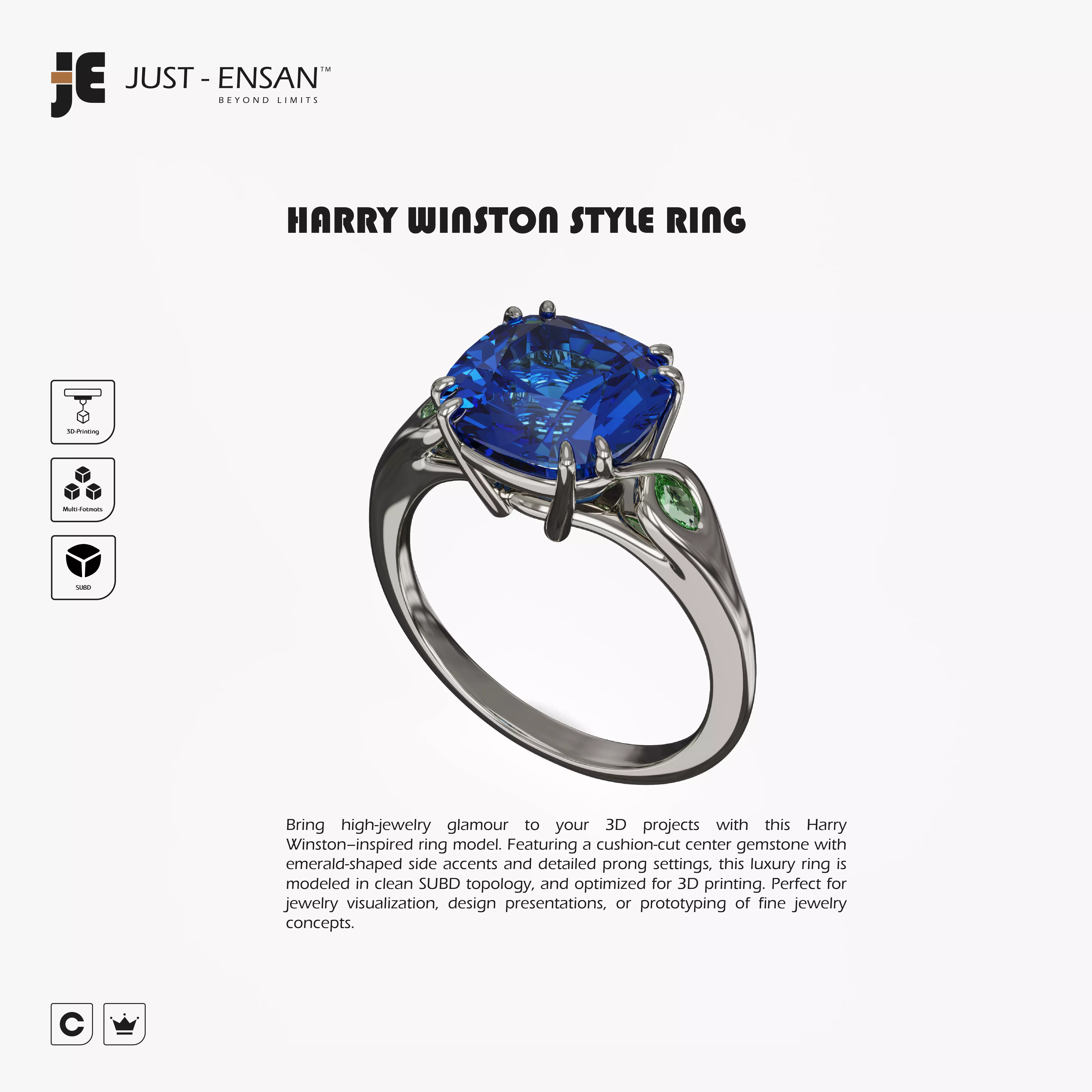 Harry Winston Style Ring 3D print model_0