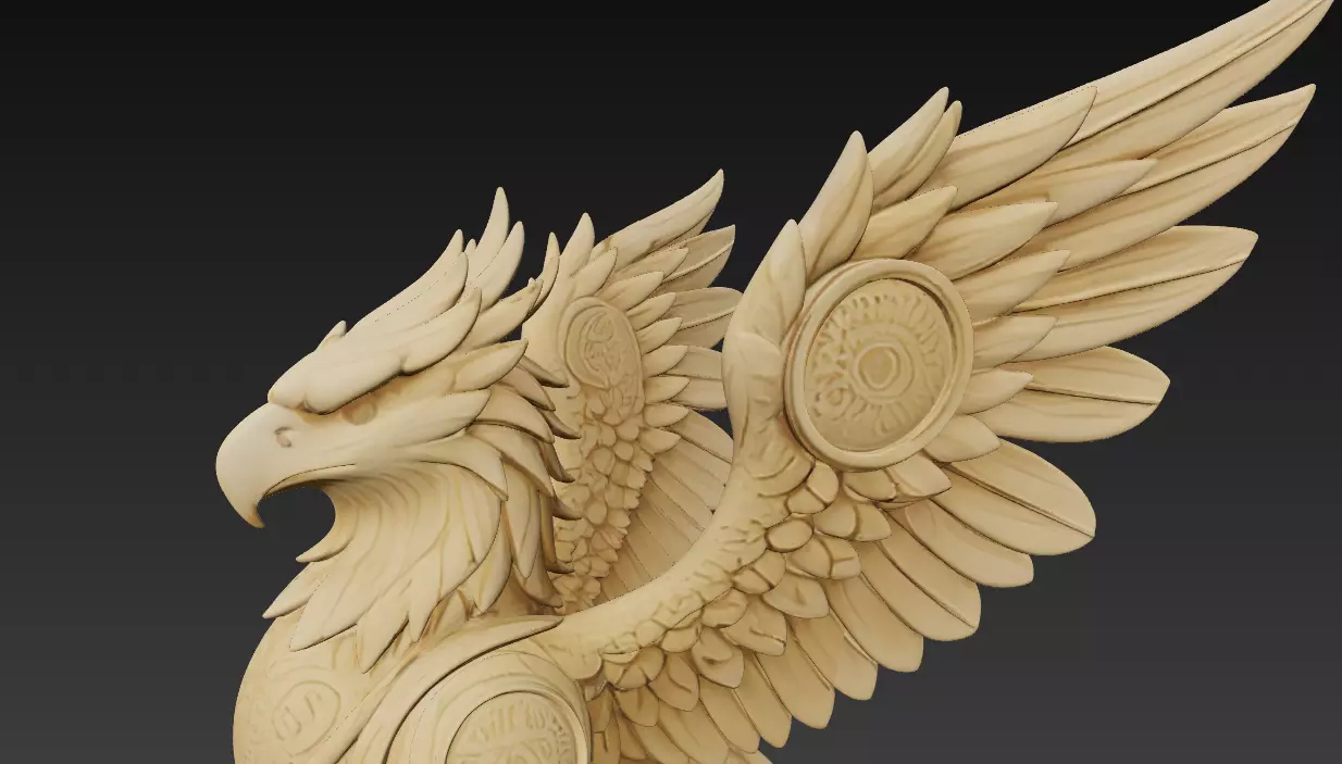 Stylized Griffin 3D Model - Mythical Fantasy Creature 3D print model_6