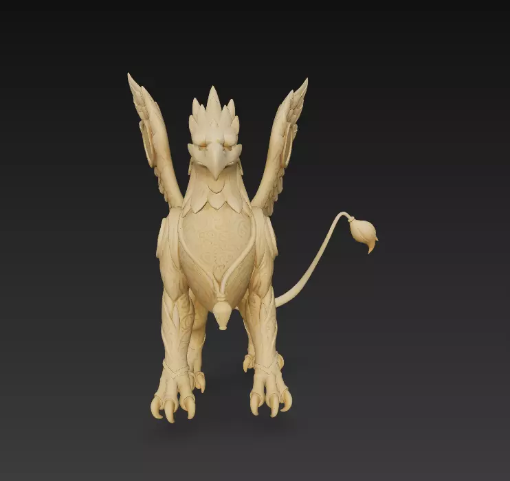 Stylized Griffin 3D Model - Mythical Fantasy Creature 3D print model_0