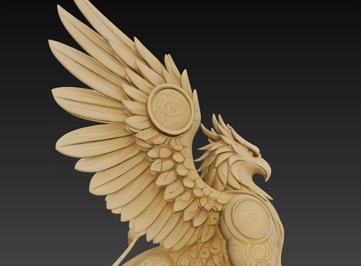 Stylized Griffin 3D Model - Mythical Fantasy Creature 3D print model_8