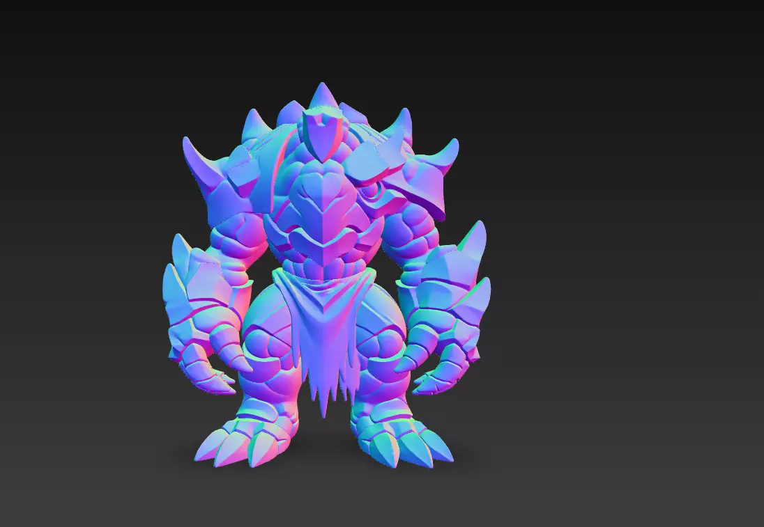 Stylized Fantasy Golem 3D Model Stone Guardian Creature 3D print model_8