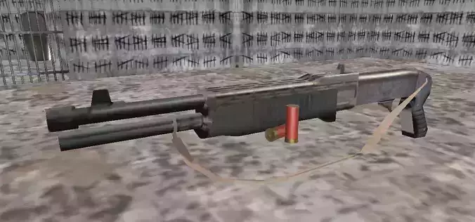 PSX SPAS 12 - Low-Poly Retro Shotgun