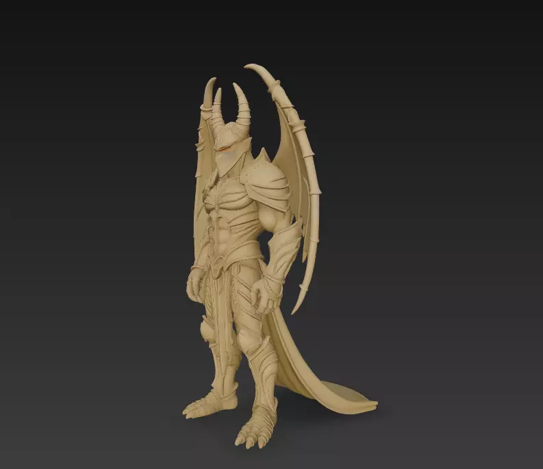 Demon King - Dark Fantasy Creature with Wings - High-Detail 3D print model_7