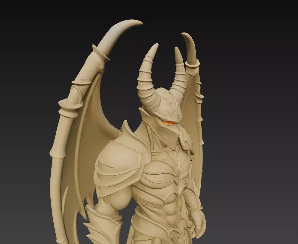 Demon King - Dark Fantasy Creature with Wings - High-Detail 3D print model_2