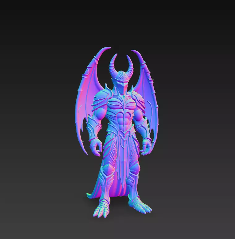 Demon King - Dark Fantasy Creature with Wings - High-Detail 3D print model_8