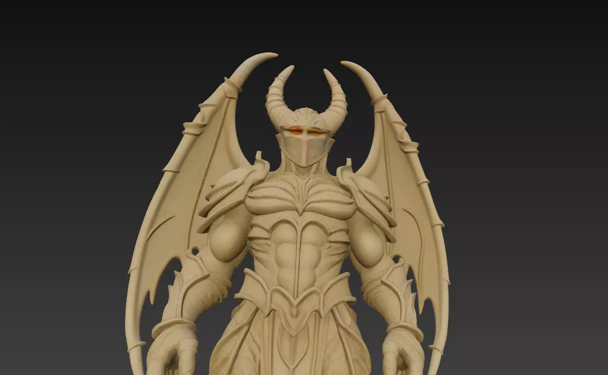 Demon King - Dark Fantasy Creature with Wings - High-Detail 3D print model_4