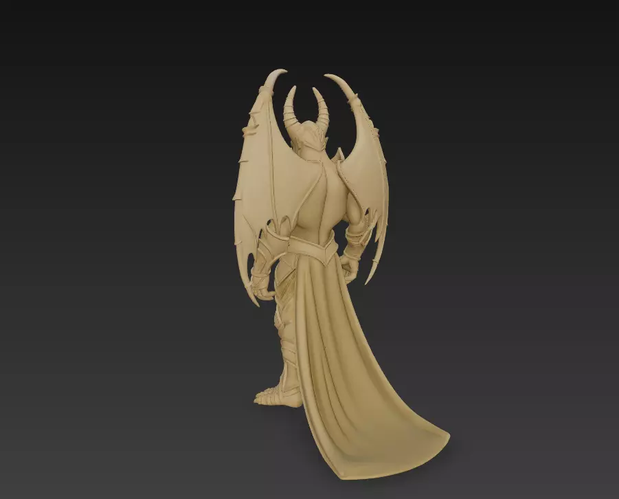Demon King - Dark Fantasy Creature with Wings - High-Detail 3D print model_6