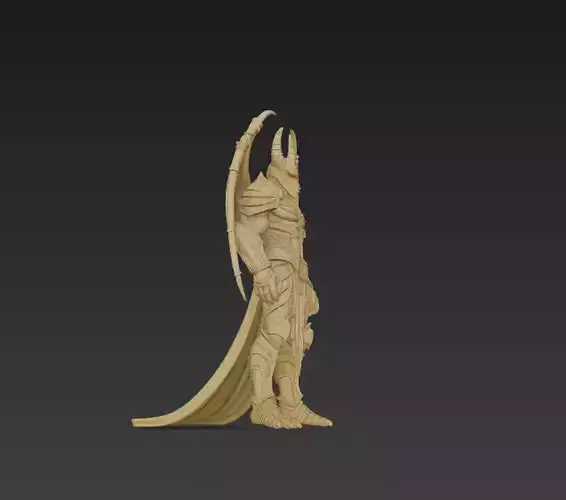 Demon King - Dark Fantasy Creature with Wings - High-Detail 3D print model
