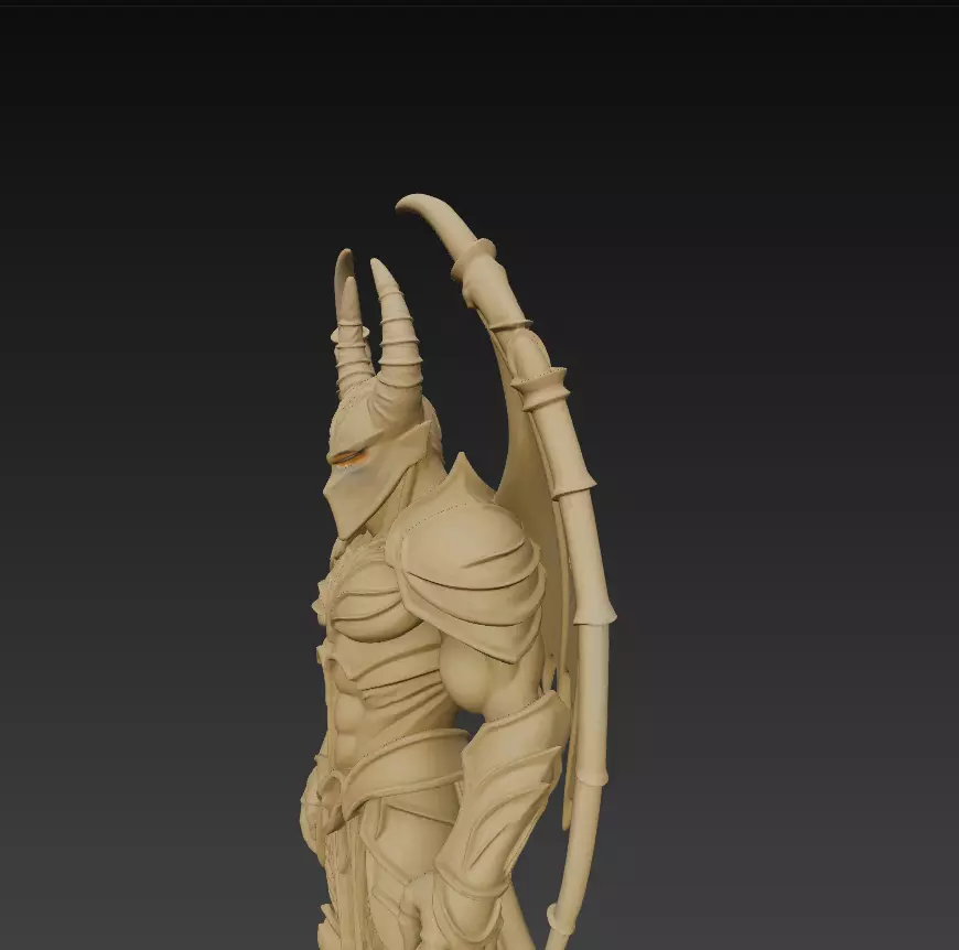 Demon King - Dark Fantasy Creature with Wings - High-Detail 3D print model_3