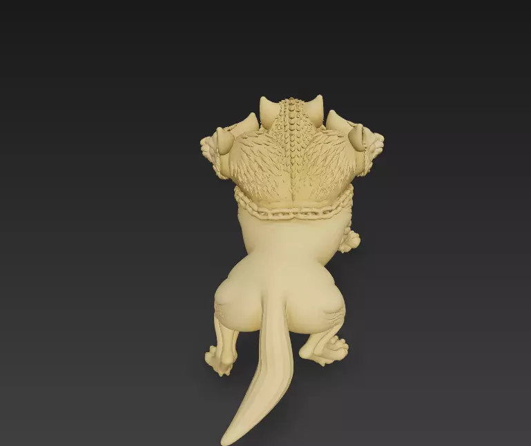 Stylized Cerberus 3D Model - Three-Headed Mythical Creature 3D print model_3