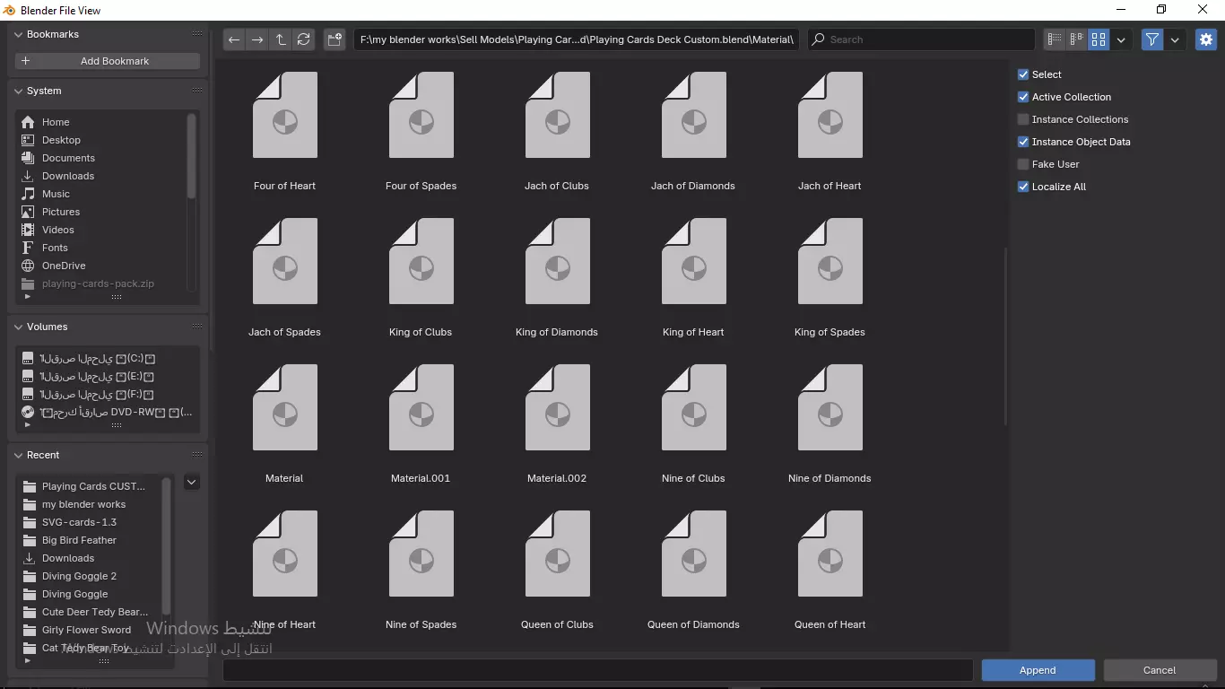 Playing cards 2 poker cards set full decks high detailed CUSTOM 3D model_40