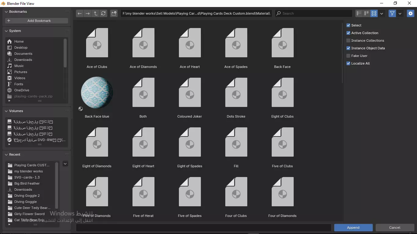Playing cards 2 poker cards set full decks high detailed CUSTOM 3D model_39