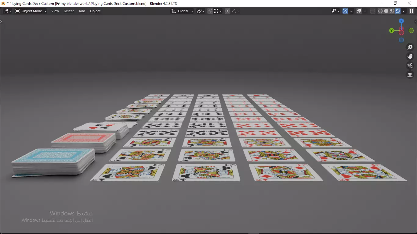 Playing cards 2 poker cards set full decks high detailed CUSTOM 3D model_4