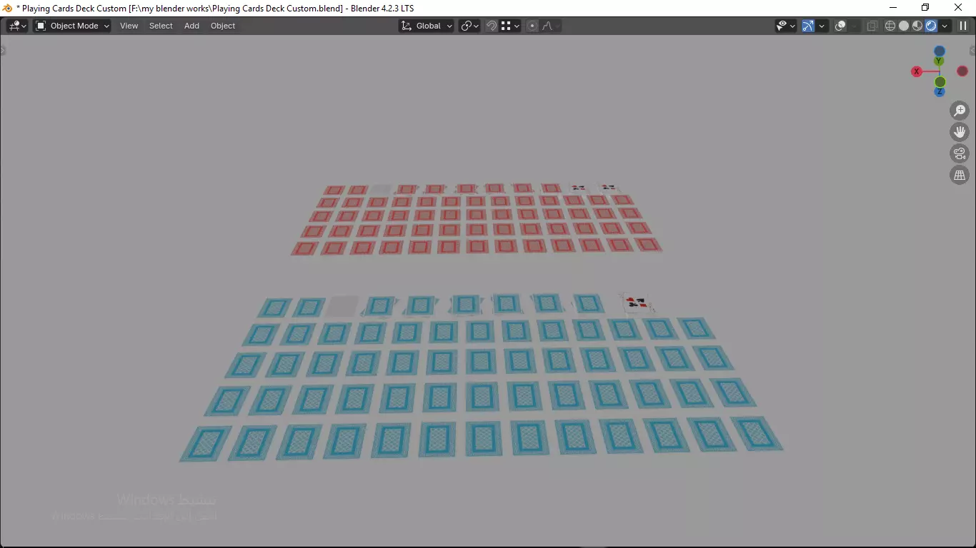 Playing cards 2 poker cards set full decks high detailed CUSTOM 3D model_15