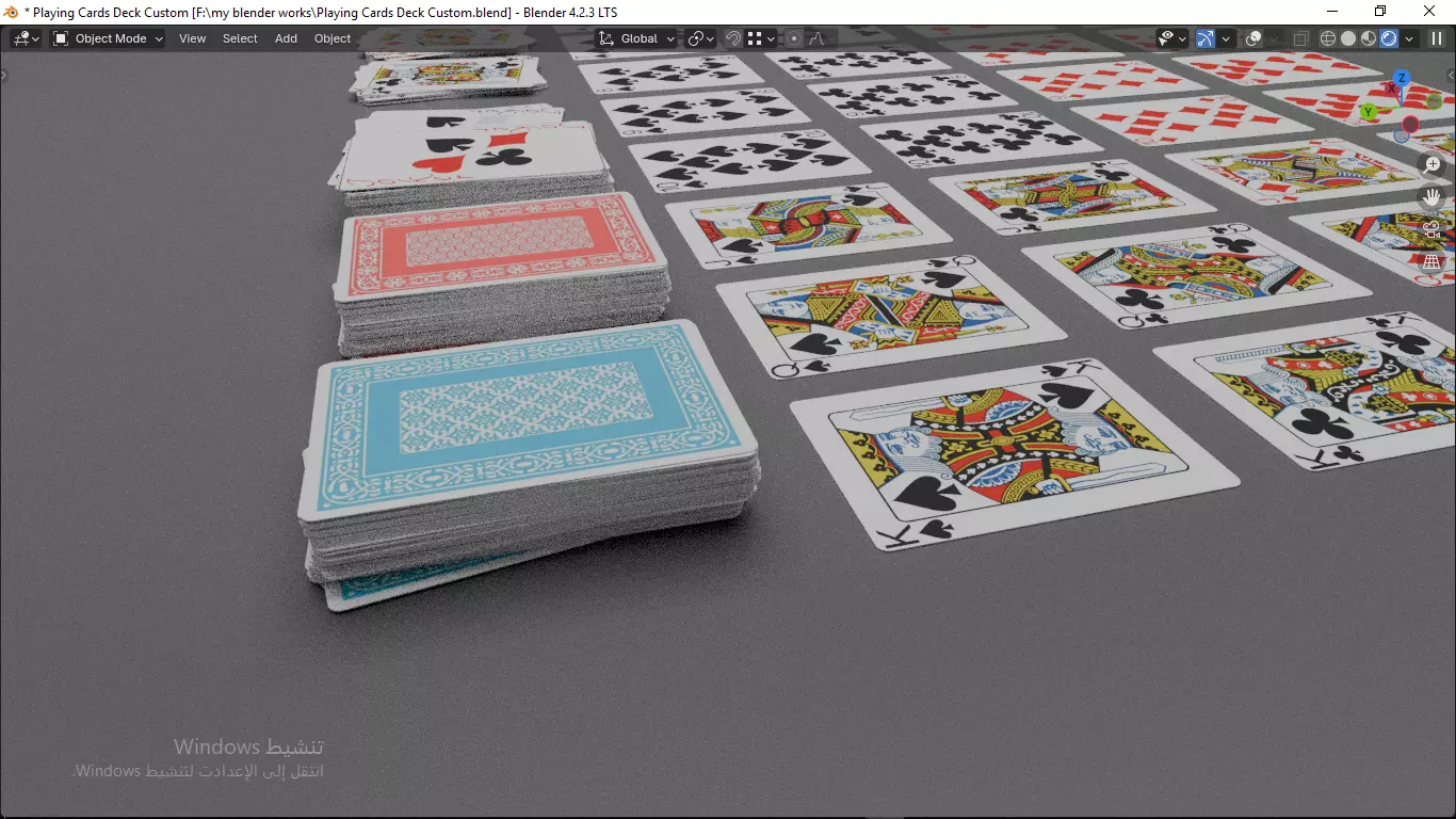 Playing cards 2 poker cards set full decks high detailed CUSTOM 3D model_8