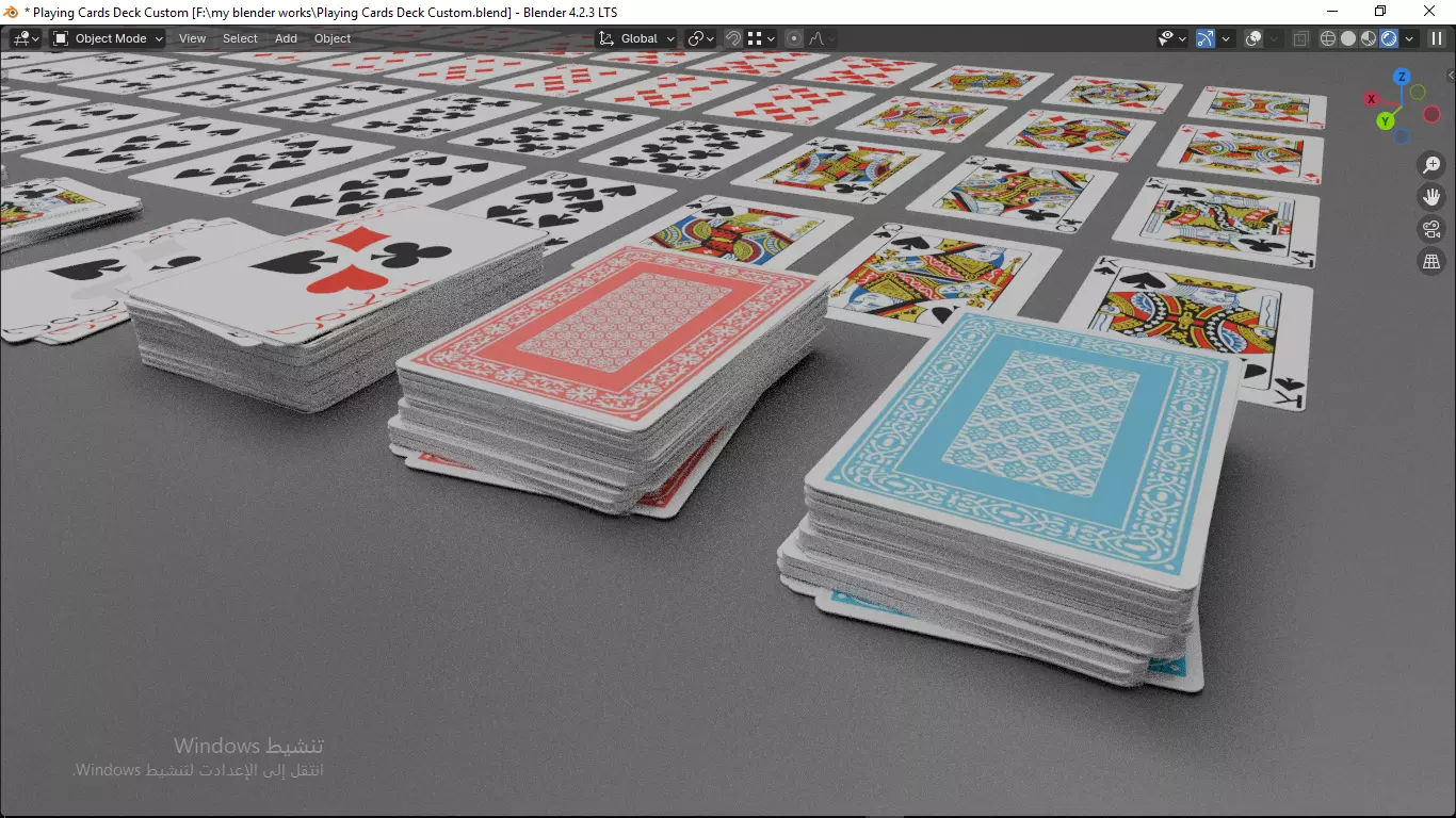 Playing cards 2 poker cards set full decks high detailed CUSTOM 3D model_7