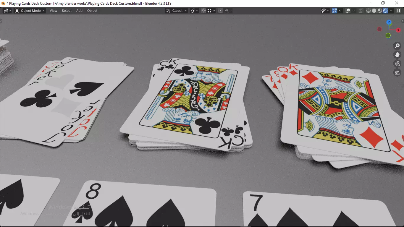 Playing cards 2 poker cards set full decks high detailed CUSTOM 3D model_10