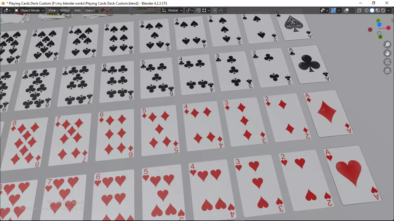 Playing cards 2 poker cards set full decks high detailed CUSTOM 3D model_24