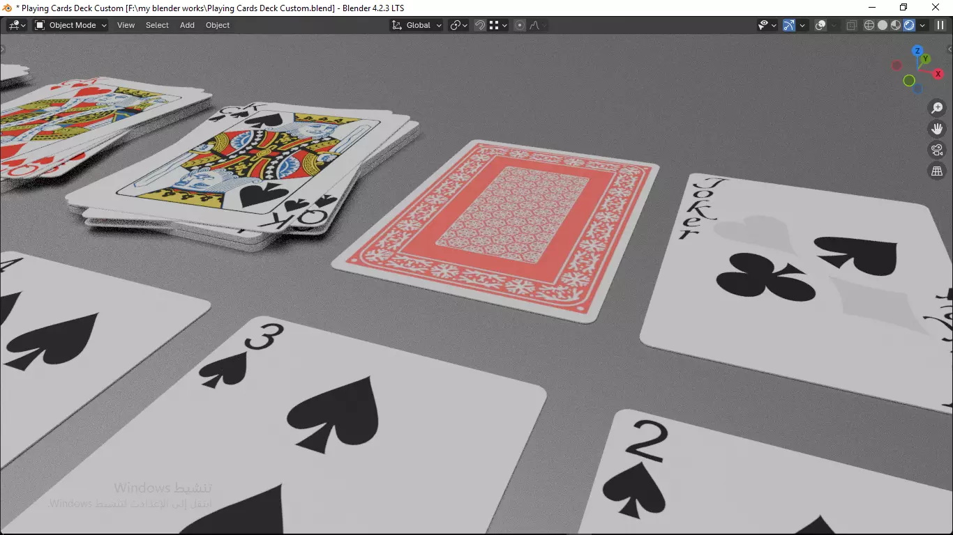 Playing cards 2 poker cards set full decks high detailed CUSTOM 3D model_11