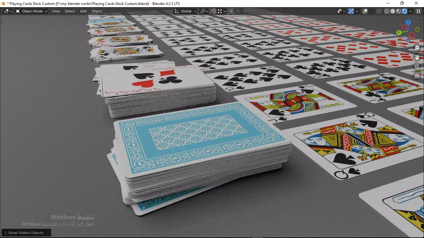 Playing cards 2 poker cards set full decks high detailed CUSTOM 3D model_16