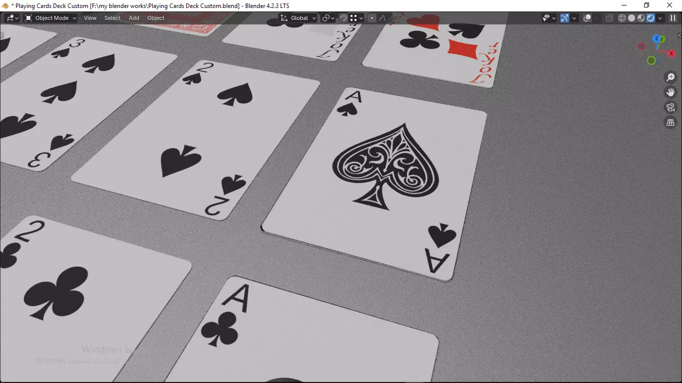 Playing cards 2 poker cards set full decks high detailed CUSTOM 3D model_12