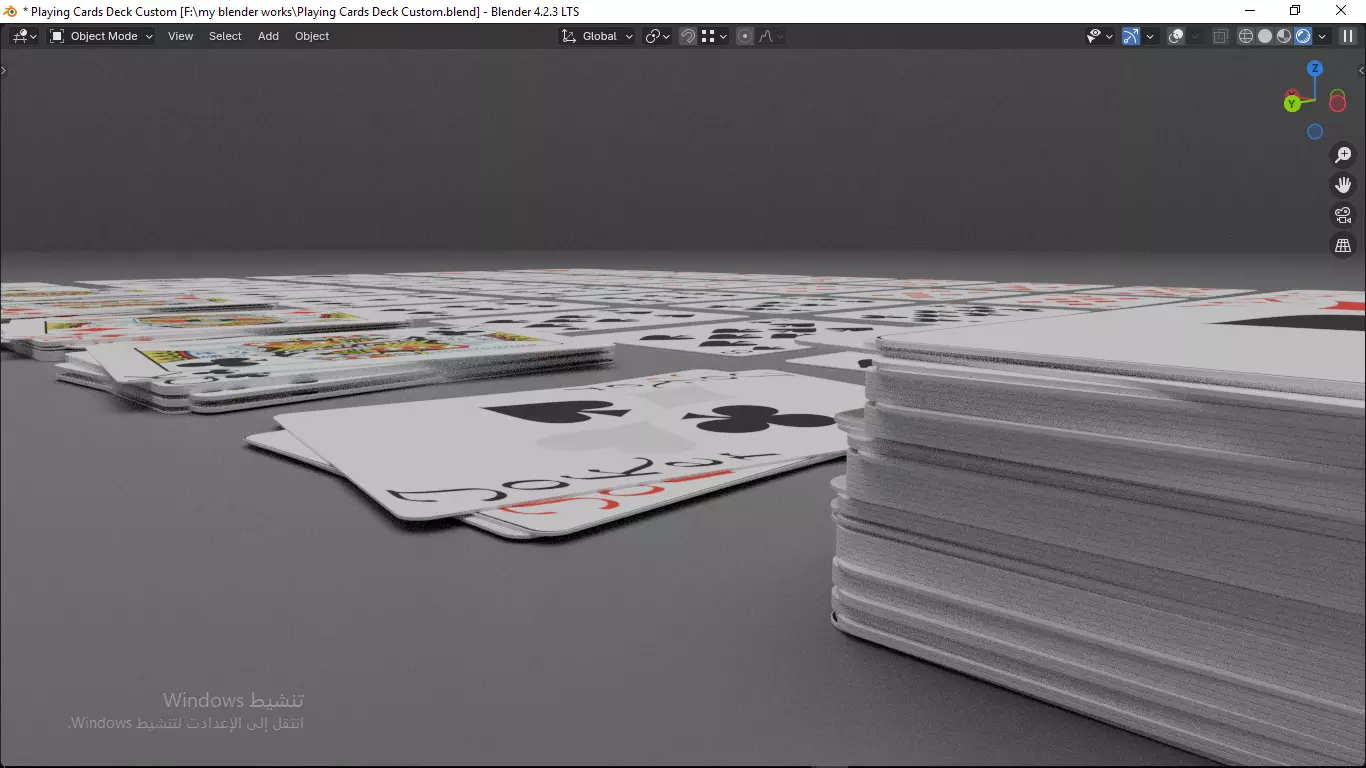 Playing cards 2 poker cards set full decks high detailed CUSTOM 3D model_6