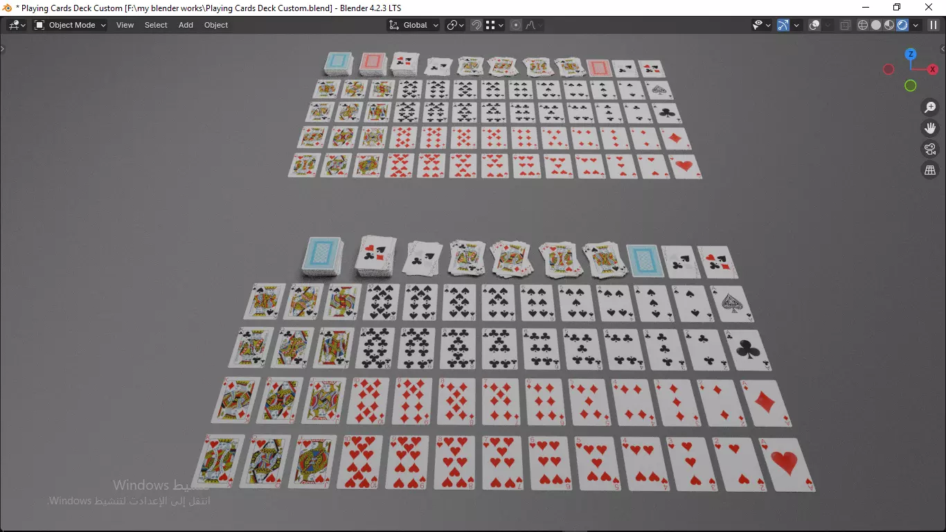 Playing cards 2 poker cards set full decks high detailed CUSTOM 3D model_14