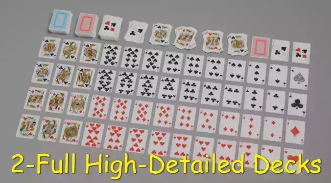 Playing cards 2 poker cards set full decks high detailed CUSTOM