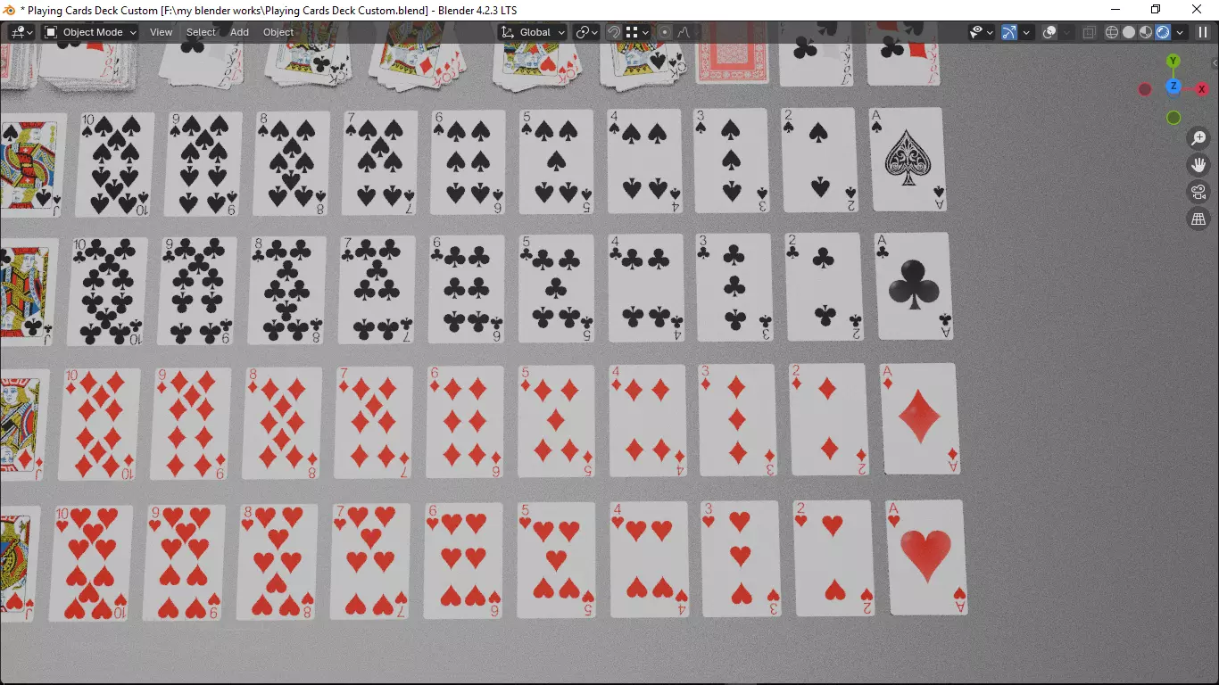 Playing cards 2 poker cards set full decks high detailed CUSTOM 3D model_18