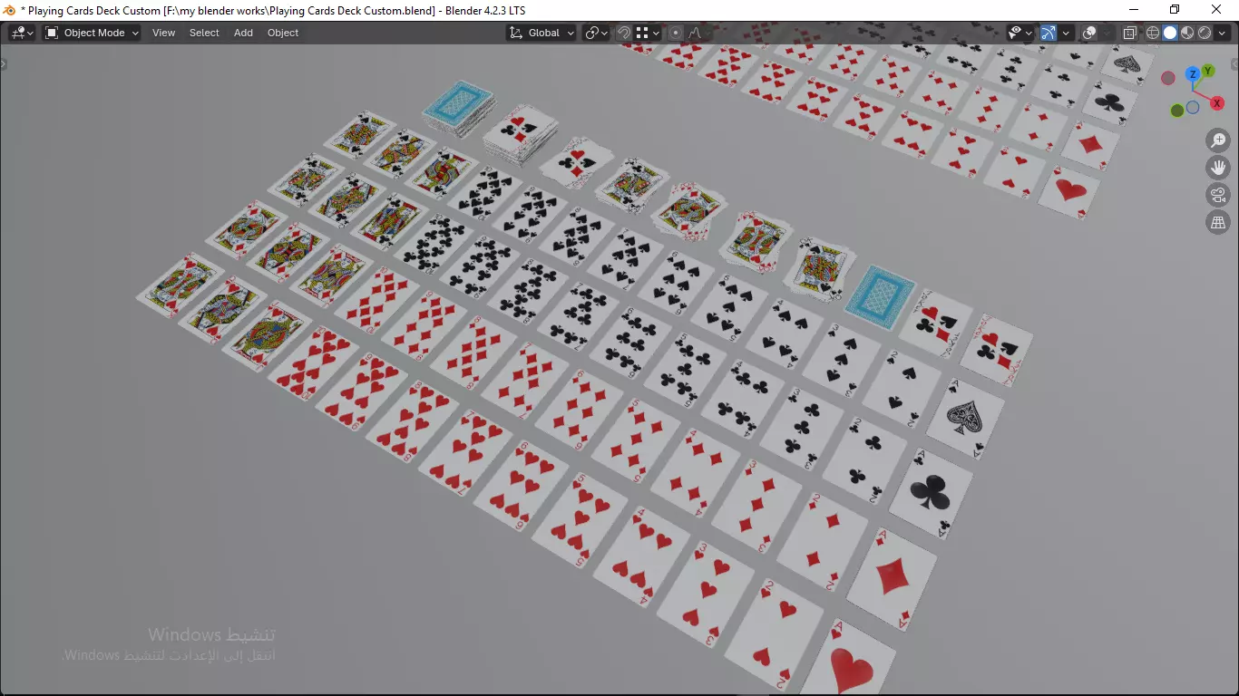 Playing cards 2 poker cards set full decks high detailed CUSTOM 3D model_21