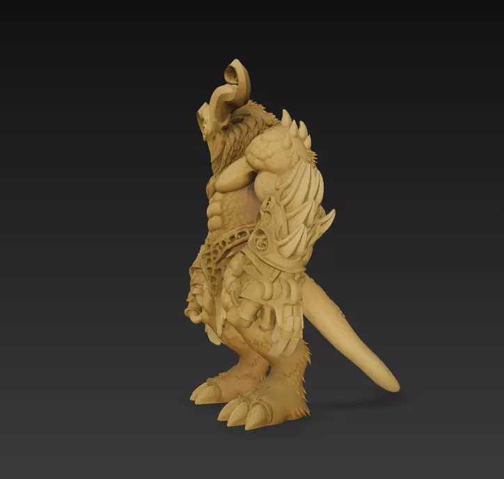 Mythical Minotaur Beast 3D Model -Fantasy Monster Sculpture 3D print model_1