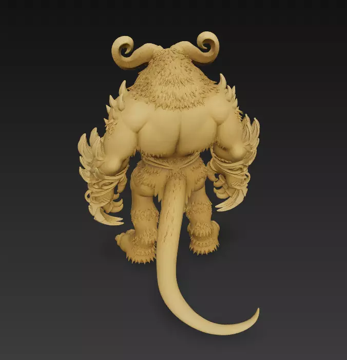 Mythical Minotaur Beast 3D Model -Fantasy Monster Sculpture 3D print model_2