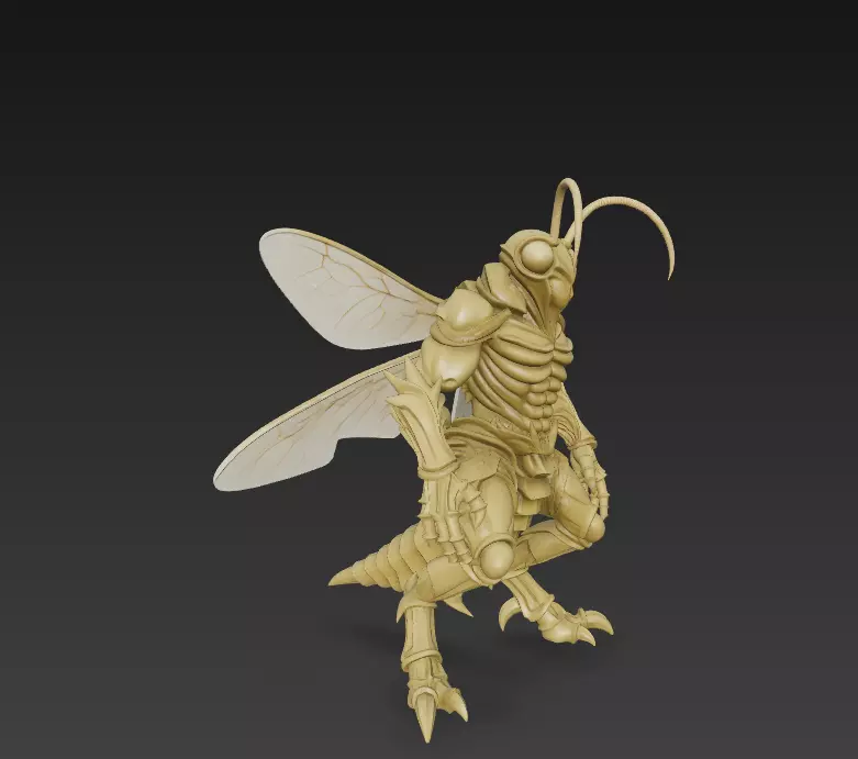 Fantasy Insect Warrior 3D Model - Stylized Bee - Hornet  3D print model_8
