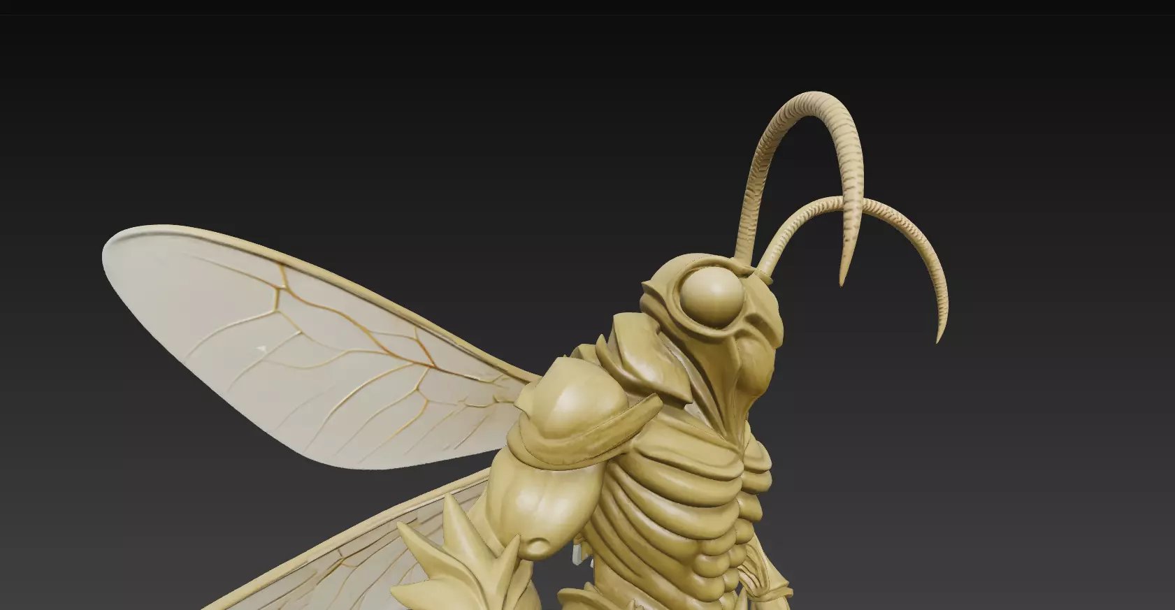Fantasy Insect Warrior 3D Model - Stylized Bee - Hornet  3D print model_3