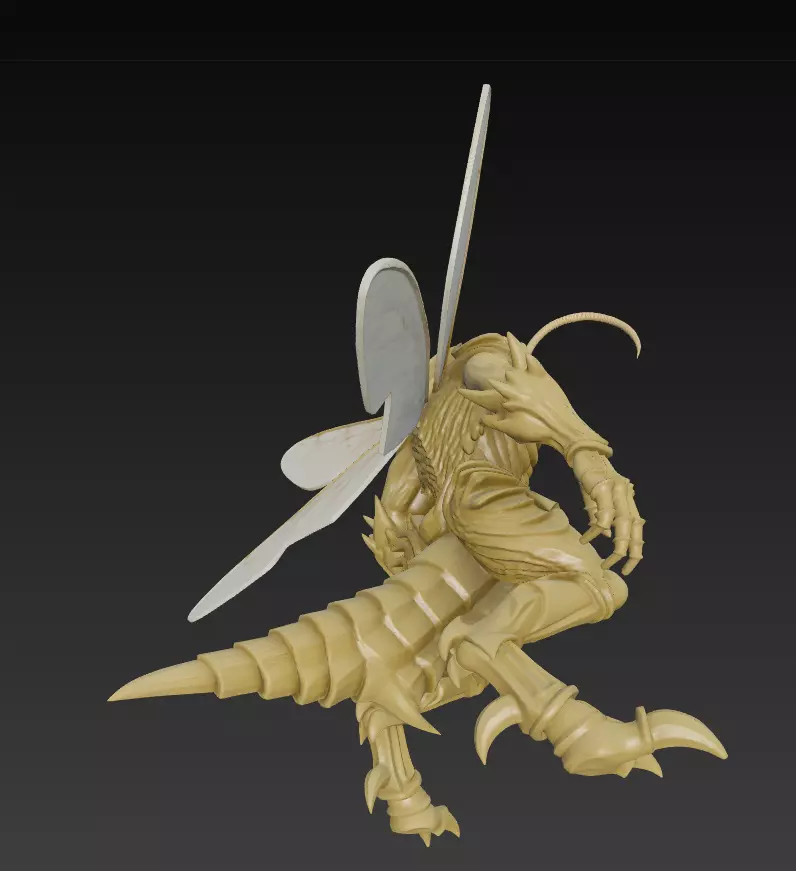 Fantasy Insect Warrior 3D Model - Stylized Bee - Hornet  3D print model_4