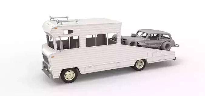 Vintage Transporter truck for Race car Version 7 Scale 1 to 25 3D print model