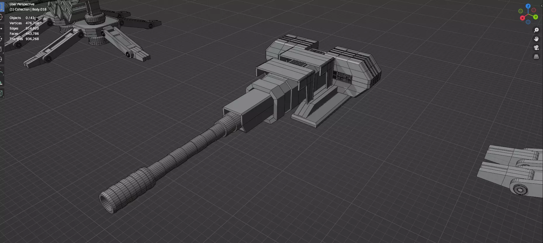Turret and AA Gun Defense Pack - 3 - 20 Props - Untextured 3D model_39