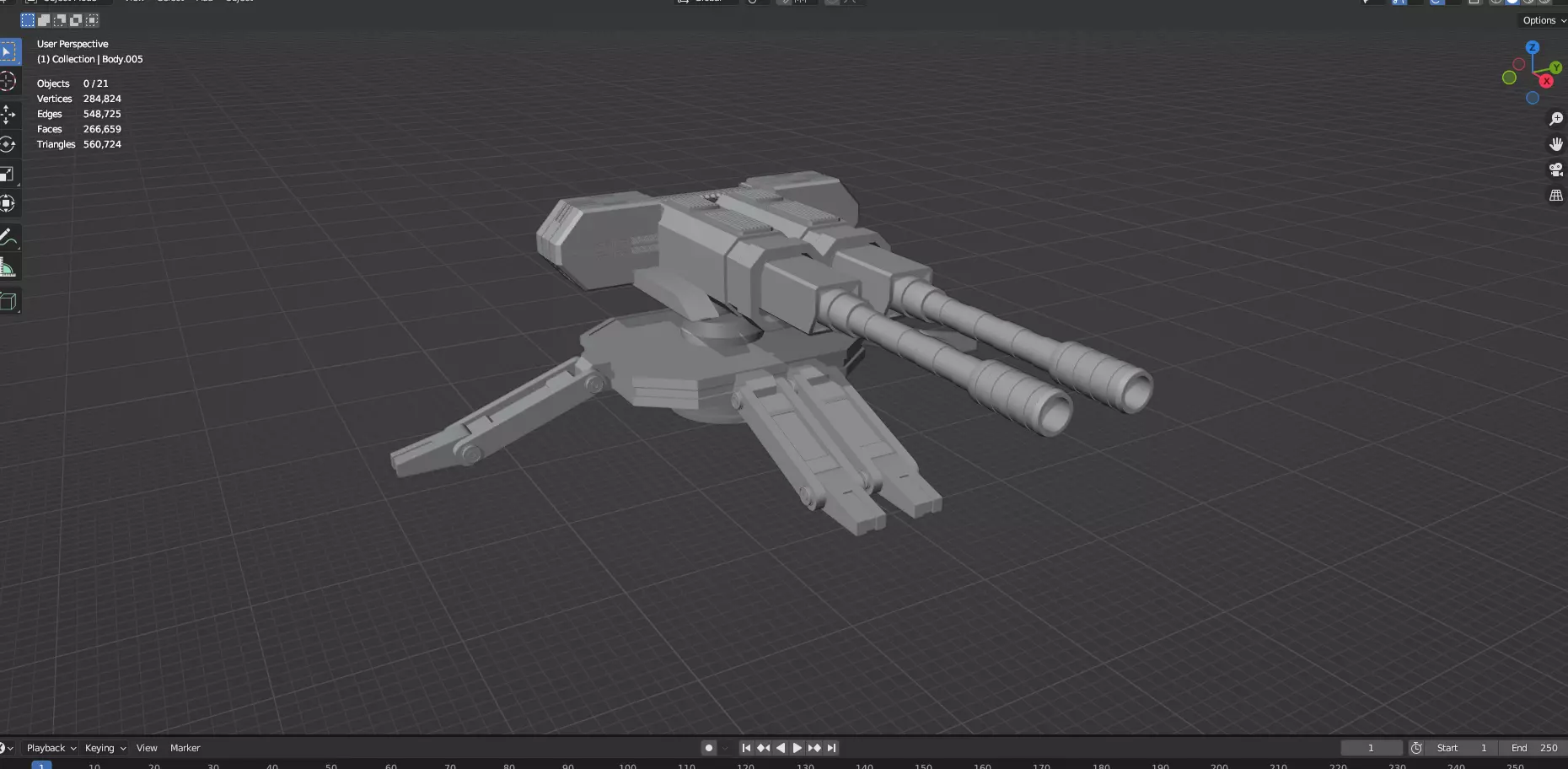 Turret and AA Gun Defense Pack - 3 - 20 Props - Untextured 3D model_78