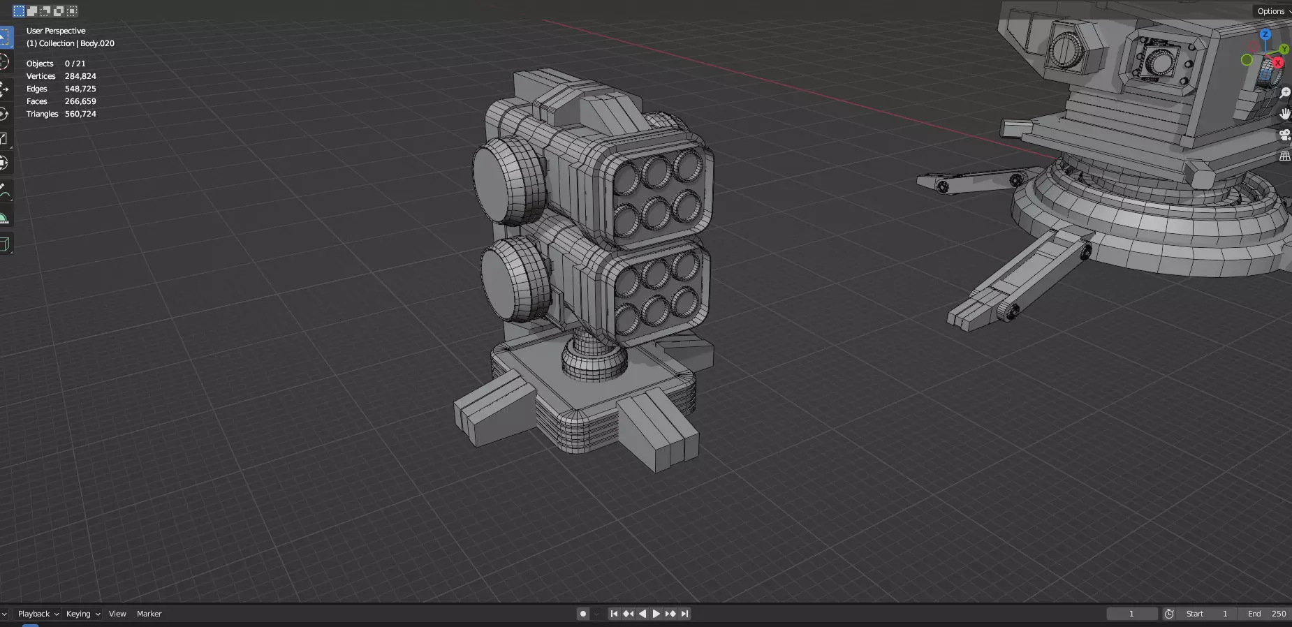 Turret and AA Gun Defense Pack - 4 - 25 Props - Untextured 3D model_30