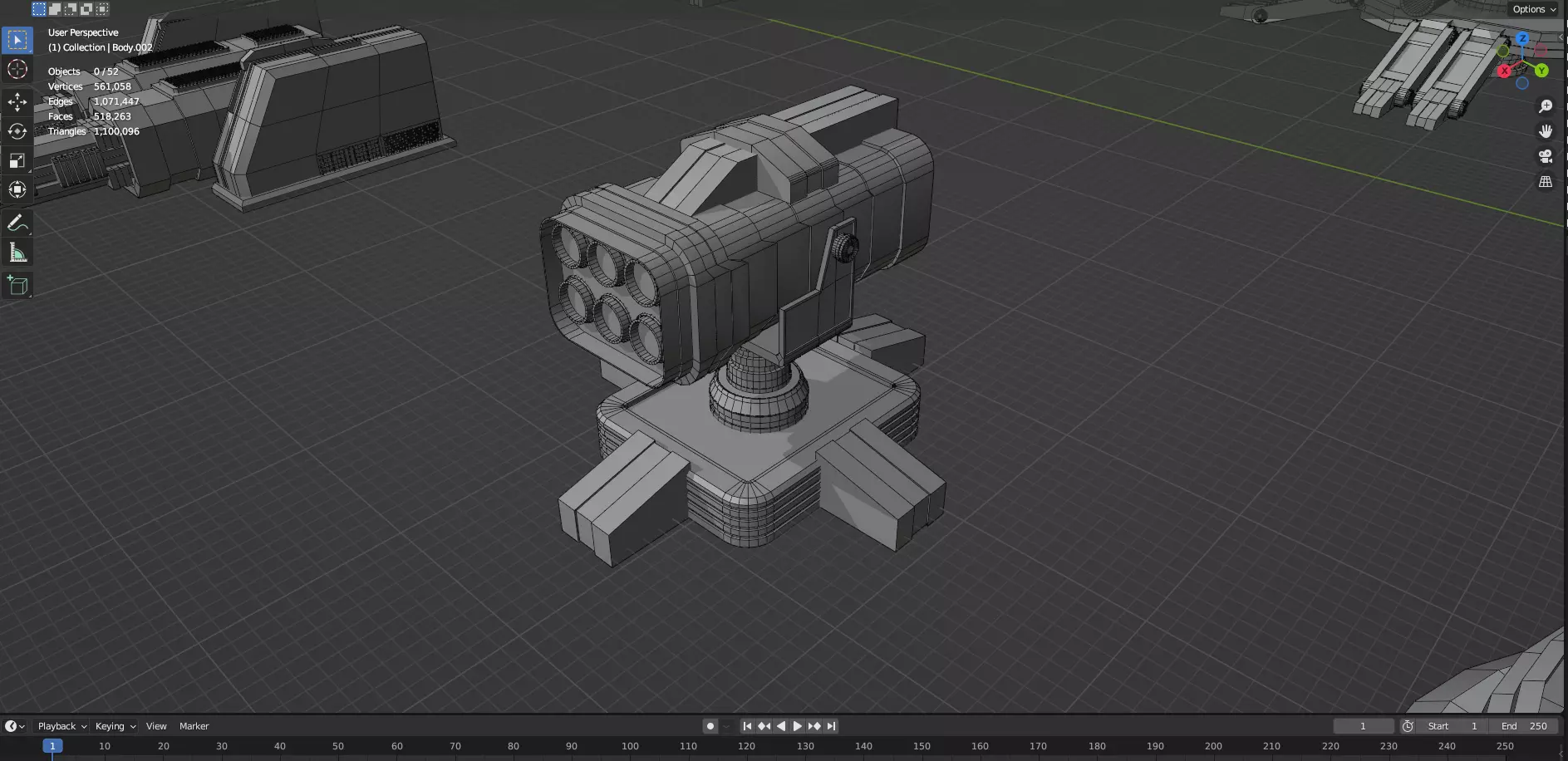 Turret and AA Gun Defense Pack - 4 - 25 Props - Untextured 3D model_52