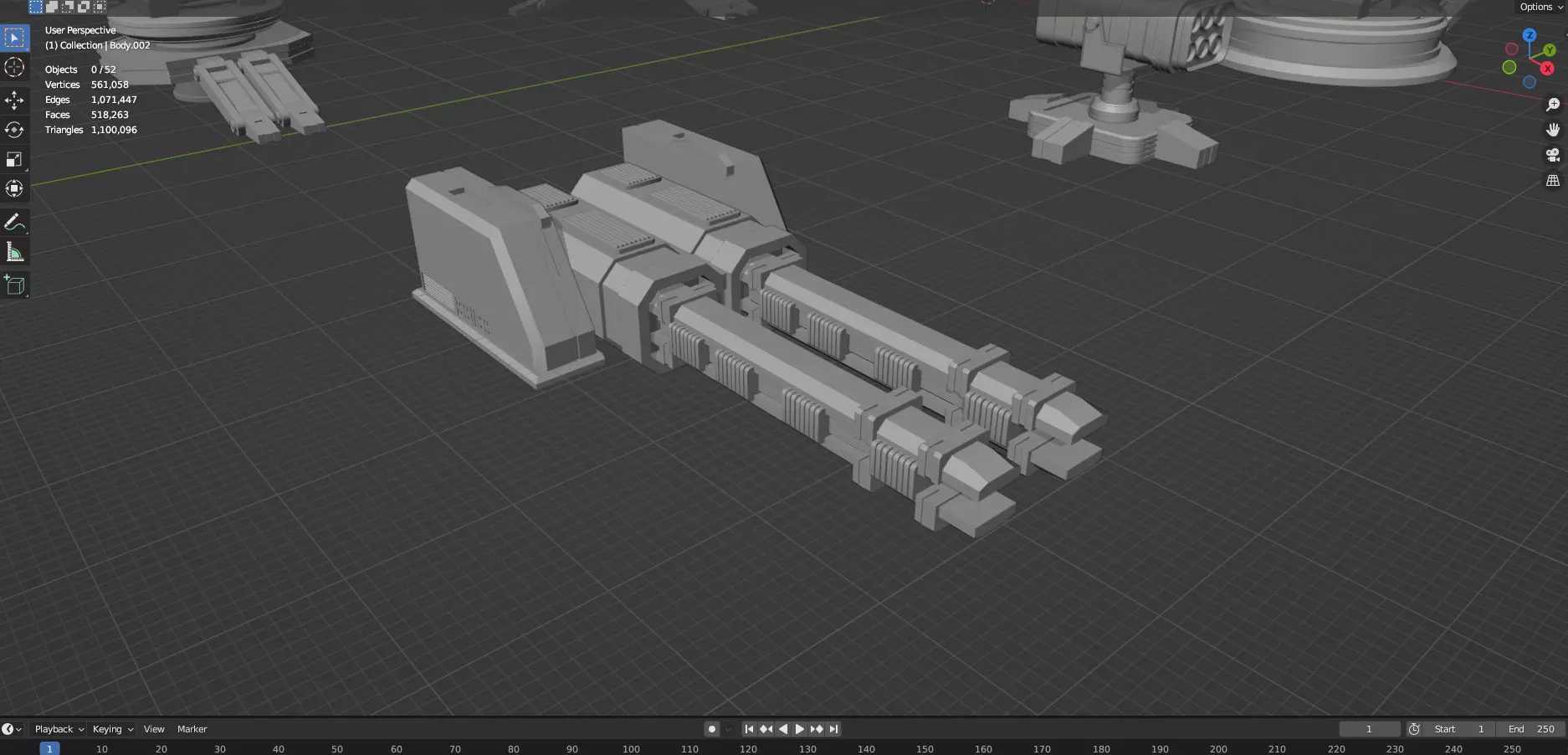 Turret and AA Gun Defense Pack - 4 - 25 Props - Untextured 3D model_87