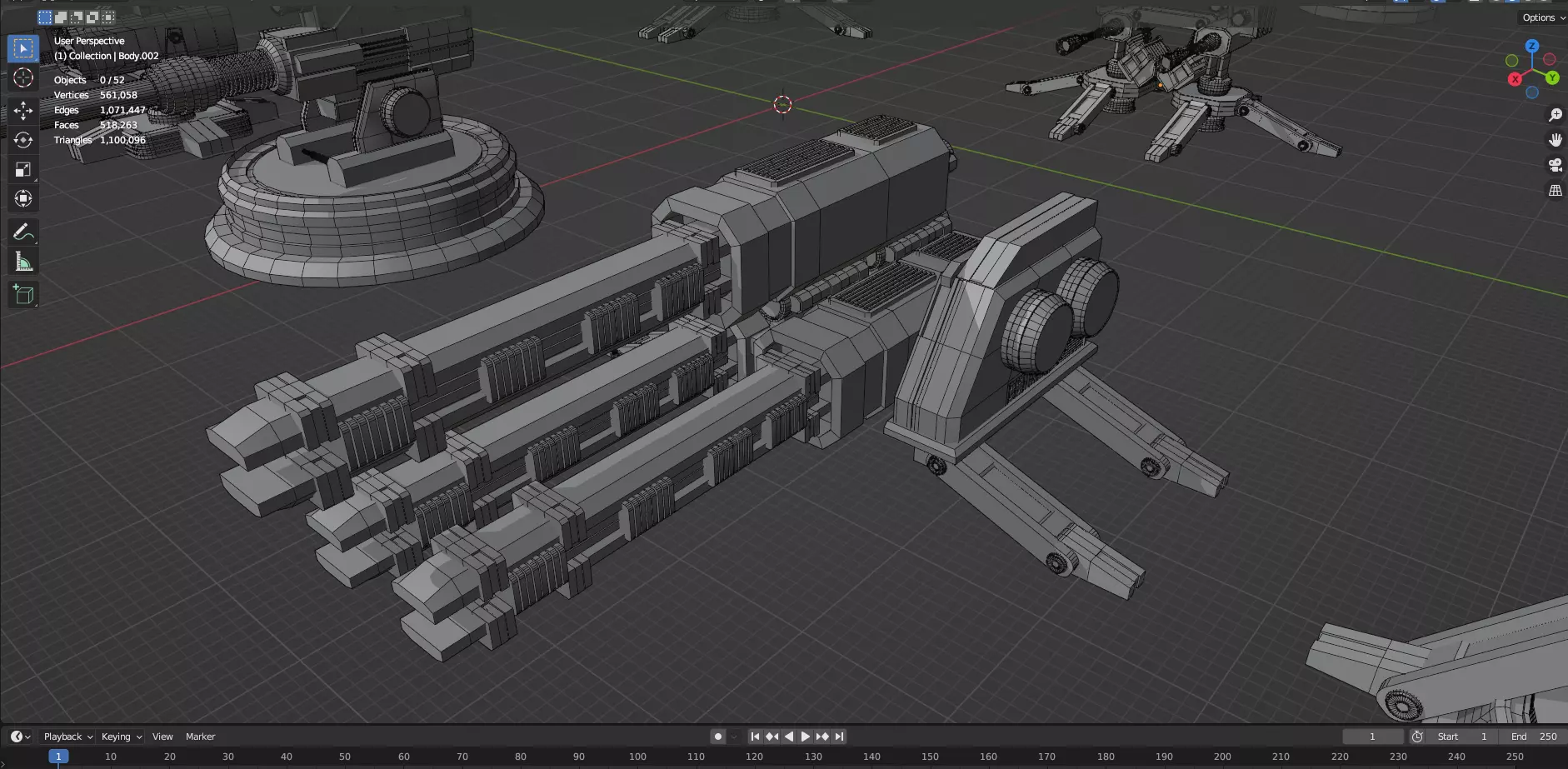 Turret and AA Gun Defense Pack - 4 - 25 Props - Untextured 3D model_50