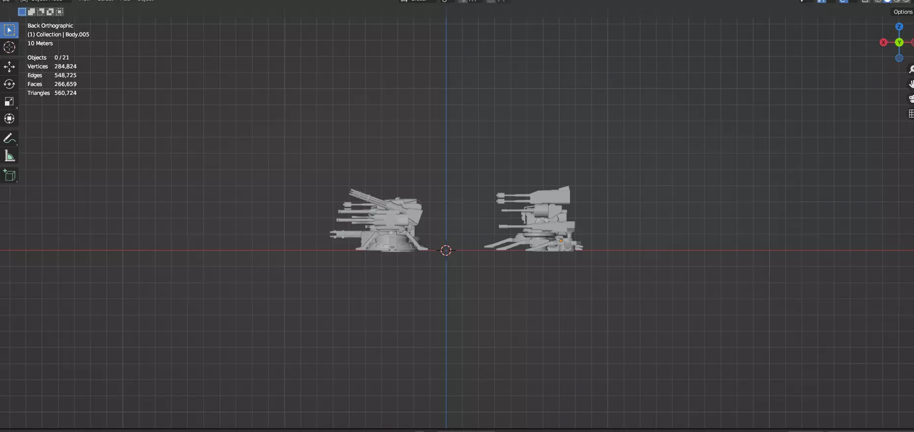 Turret and AA Gun Defense Pack - 4 - 25 Props - Untextured 3D model_64