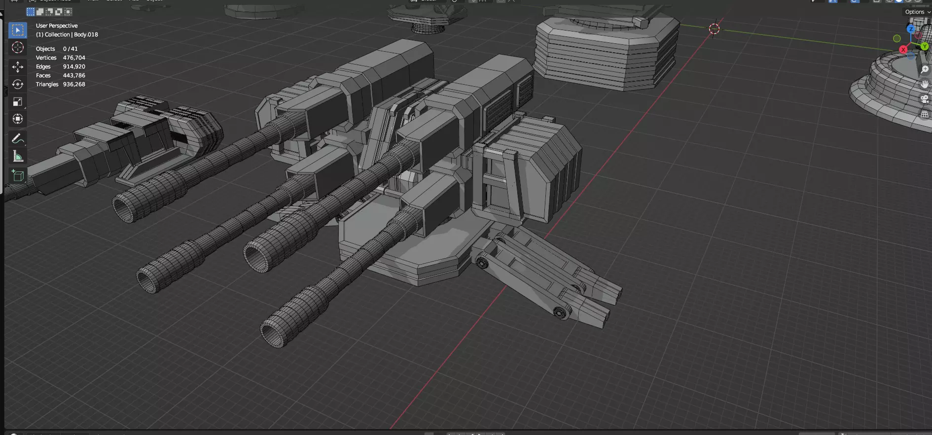 Turret and AA Gun Defense Pack - 4 - 25 Props - Untextured 3D model_32